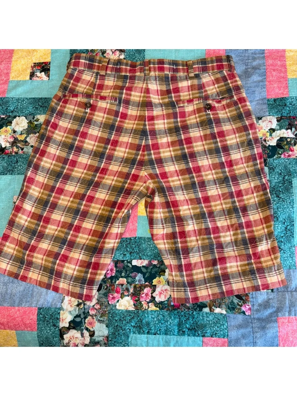 Brooks Brothers 1818 Men’s 30W Plaid Cotton Summer Shorts Imported Fabric